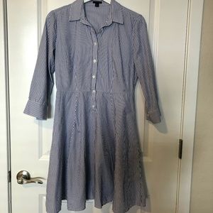 Blue stripe classic shirt dress from Ann Taylor
